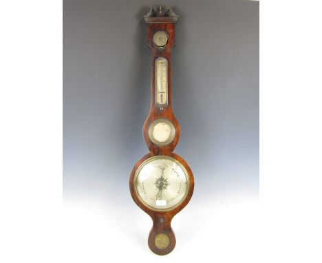 An early 19th Century rosewood banjo barometer by P. Salvade, (a/f)
