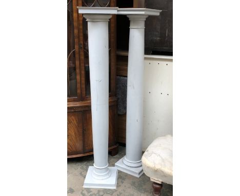 Interior design interest: a pair of architectural tapered ionic columns, 158cmH 