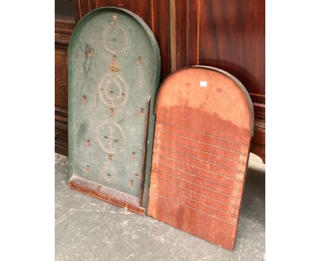 A Bagatelle board; together with a shove ha'penny board (2) 