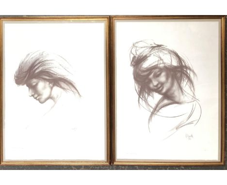 After Piero Brolis (1920-1978), 'Volto Di Donna' and 'Volto Di Donna', lithograph, each numbered 222/399, 66x48cm 