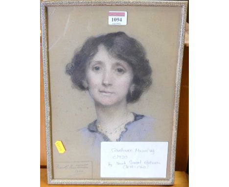 Frank Samuel Eastman (1878-1964) - Portrait of Constance Manning, circa 1920, pastel, 32 x 22.5cm