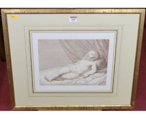 After Elizabetta Sirani - Cherubs sleeping, etching by F. Bartolozzi, 24 x 31cm