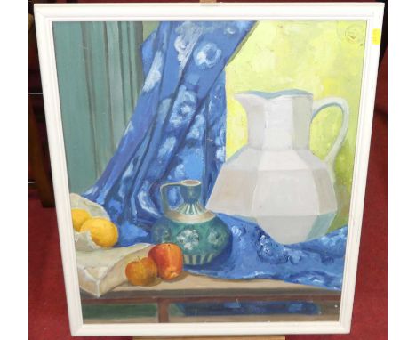 Herbert Sidney Palmer (1881-1970) - The Winter Fold, lithograph, 9 x 12cm; and John Rendell - Still life with fruit and jugs 