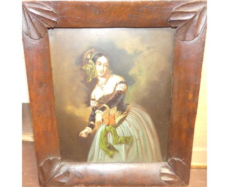 After Daniel Maclise - Study of Charles Dickens, watercolour, 12 x 9.5cm; Continental school - Ring o' Ring o' Roses, waterco
