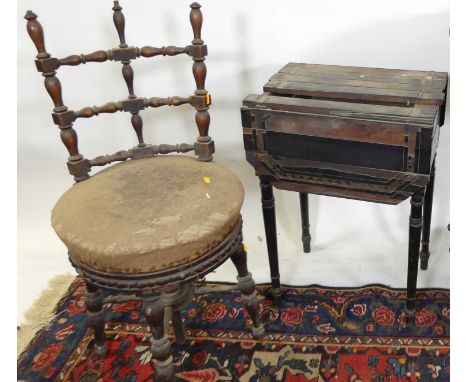 19th century furniture for restoration, to include; a Regency pedestal single drawer side table, width 65.5cm, a French kingw