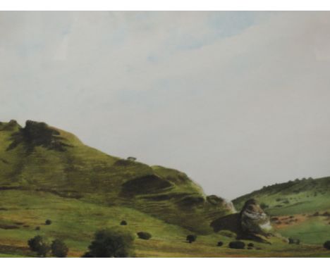 A watercolour, Ralph K Bliss, The sugar Loaf, Glutton Bridge, signed, 8 x 20 inches