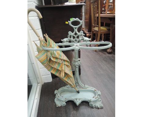 A traditional cast iron stick/umbrella stand