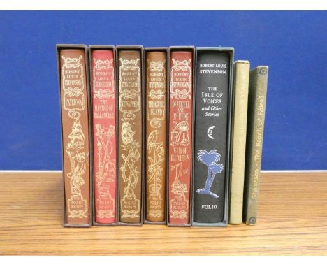 FOLIO SOCIETY.&nbsp; 8 vols., R. L. Stevenson, mainly in slip cases (one slip case with heavy adhesions).