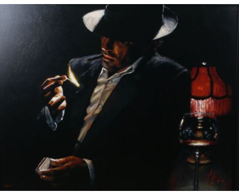 Fabian Perez (Argentinian, Born 1967)
'Man Lighting a Cigarette II'
signed and numbered 116/150 (to image),hand finished limi