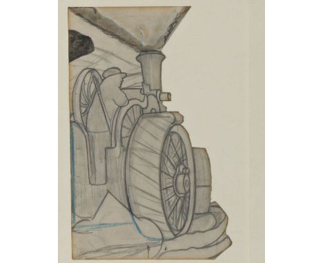 John Northcote Nash CBE, RA, (British, 1893-1977)
Steam Engine
pencil drawing on partially cut paper
23 x 15cm (9'' x 6'')

P