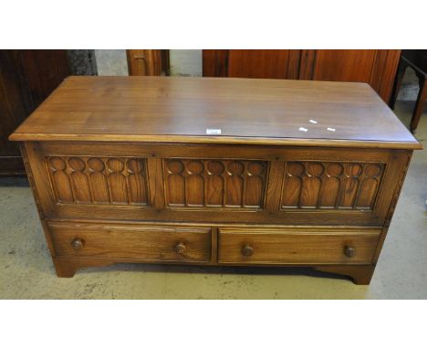 Elm Ercol two drawer blanket box with hinged lid.(B.P. 21% + VAT) 