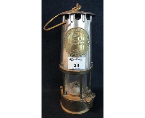 Projector Lamp &amp; Lighting Company Eccles miner's safety lamp. (B.P. 21% + VAT)