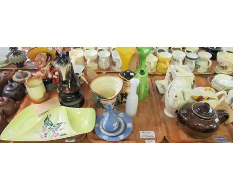 Three trays of assorted china to include Charltonware, convolvulus three-section dish, Royal Doulton seriesware toothbrush ho