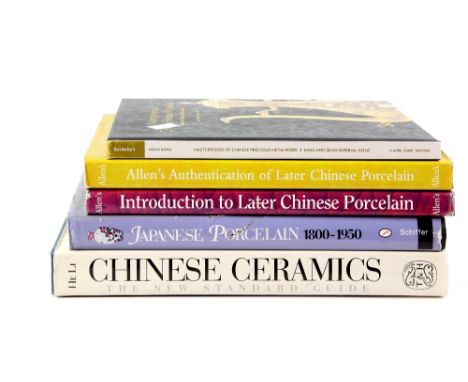 Five reference books on Chinese and Japanese Ceramics or Works of Art, comprising: 'Allen's Introduction to Later Chinese Por