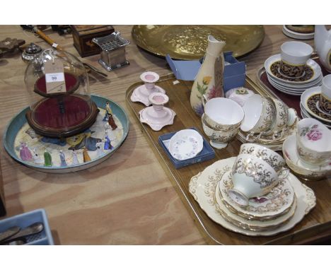 Decorative ceramics to include a Radford floral vase ,pr of floral dressing table candle sticks, floral pattern tea wares, co