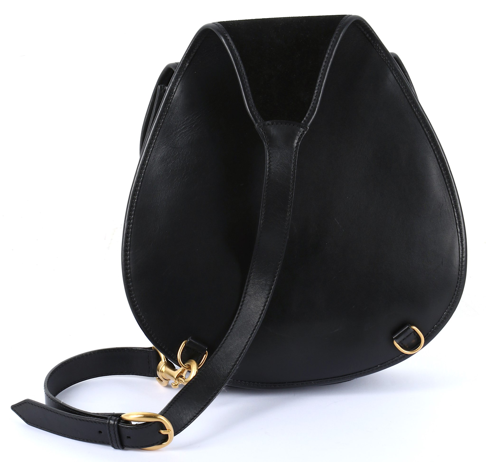 Gucci Large Suede Horse Bit Saddle Bag, 1990s, gold hardware, one ...