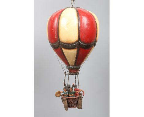 A composite model of a hot air balloon.