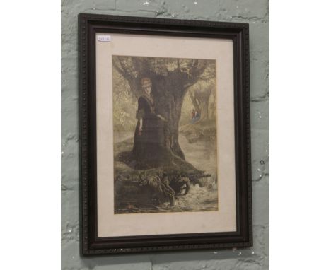 A framed Edwardian coloured William Biscombe Gardner print.
