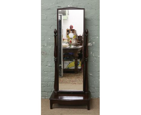 A Stag mahogany cheval dressing mirror.