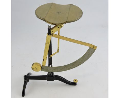 A German Concav iron and brass letter scale.