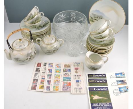 A 20th century Japanese eggshell ware tea service, for six place settings, including tea pot, sucriere and milk jug; together