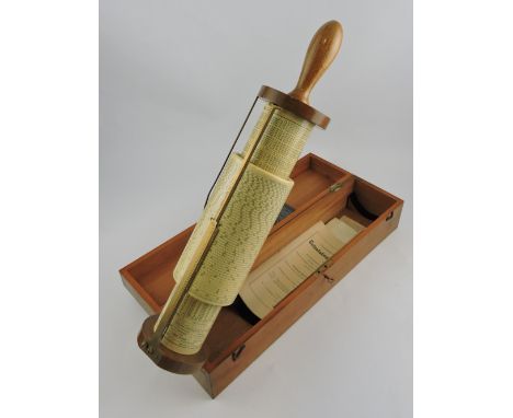 An early 20th Century Stanley fuller's patent calculator, boxed with original gilt metal bracket.