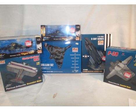 Six boxed Easy-Model 1/72, 1/48 and 1/144 scale models, new old stock, excellent condition. UK P&amp;P Group 1 (£16+VAT for t