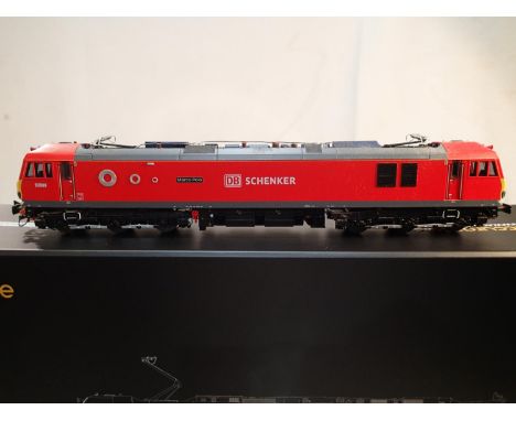 OO scale Accurascale class 92 electric, 92009, Marco Polo, DB Schenker, red livery, near mint, wrong box (for 92042). UK P&am