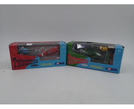 Boxed Corgi Thunderbirds Classic Thunderbird 1 &amp; 3 set, with a boxed Corgi Thunderbird 2 + 4 set. UK P&amp;P Group 1 (£16