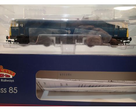 OO scale Bachmann 31-677 class 85, E3056, BR blue, near mint, boxed. UK P&amp;P Group 1 (£16+VAT for the first lot and £2+VAT