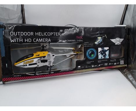 Boxed FG Flight outdoor R/C helicopter with HD camera. UK P&amp;P Group 3 (£30+VAT for the first lot and £8+VAT for subsequen