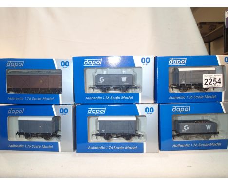 OO scale, six Dapol GWR related wagons, excellent condition in plain boxes. UK P&amp;P Group 1 (£16+VAT for the first lot and