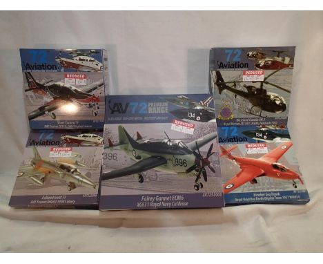Five boxed Aviation 72 diecast models, excellent condition, boxes excellent. UK P&amp;P Group 1 (£16+VAT for the first lot an