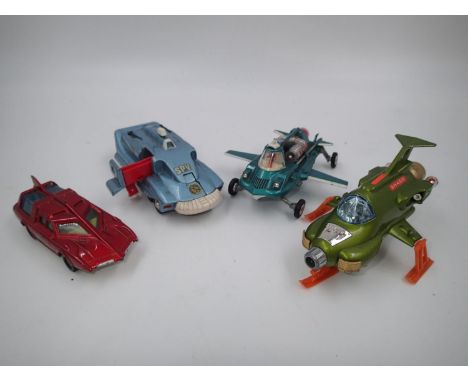 Four unboxed Dinky toys in very good condition, including UFO Interceptor and Joes Car. UK P&amp;P Group 1 (£16+VAT for the f