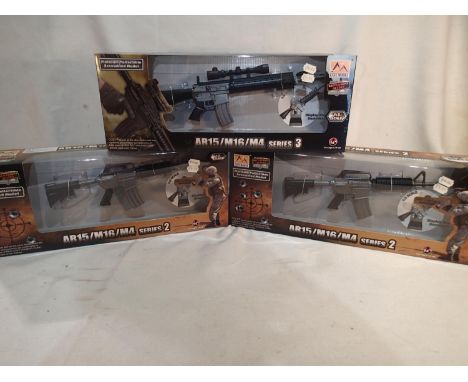 Three boxed Easy-Model 1/3 scale replica guns, two Series 2, one Series 1, new old stock, excellent condition. UK P&amp;P Gro