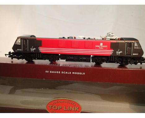 OO scale Hornby R2067, class 90, British Transport Police, 90012, Virgin livery, near mint, storage wear to box. UK P&amp;P G