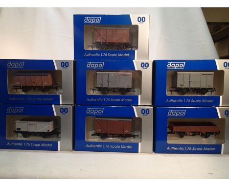 OO scale, seven assorted Dapol wagons, excellent condition, plain boxes. UK P&amp;P Group 1 (£16+VAT for the first lot and £2