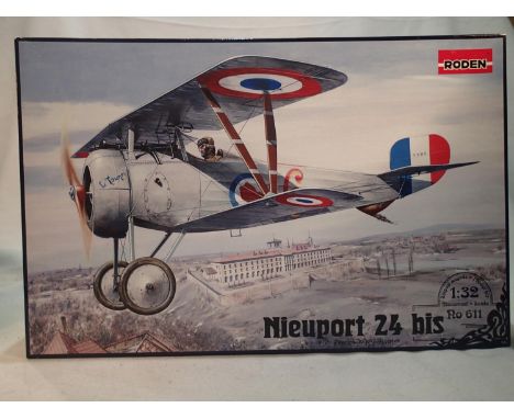 Roden 1/32 scale, Nieuport WWI biplane, as new, storage wear to box. UK P&amp;P Group 1 (£16+VAT for the first lot and £2+VAT