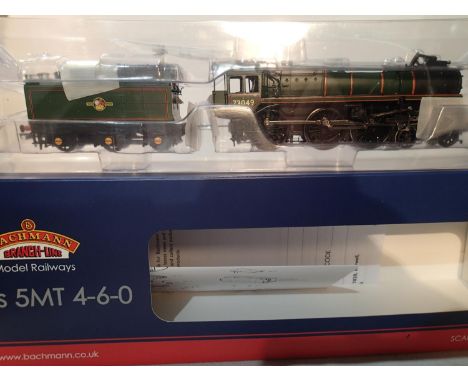 OO scale Bachmann 32-508, class 5MT, 73049, green, late crest, near mint, boxed. UK P&amp;P Group 1 (£16+VAT for the first lo