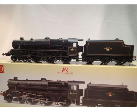 OO scale Hornby R3323, class 5, lined black, late crest, 44694, fitted locksound by South West Digital, near mint, storage we