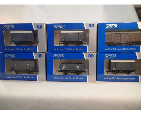 OO scale, six Dapol GWR wagons, excellent condition, plain boxes. UK P&amp;P Group 1 (£16+VAT for the first lot and £2+VAT fo