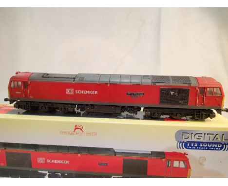 OO scale Hornby R3605 TTS, class 60 diesel, refinished by Bens Resprays to 60091, Barry Needham, D.B Schenker red, weathered,