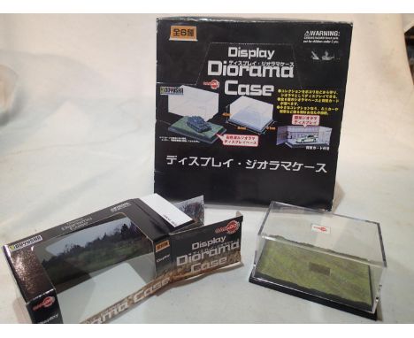 Trade box of twelve Perspex diorama cases with landscaped bases, 90 x 60 x 40 mm H, as new. UK P&amp;P Group 1 (£16+VAT for t