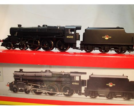 OO scale Hornby R2321, class 5MT, 45455, black, late crest, excellent condition, wear to box. UK P&amp;P Group 1 (£16+VAT for