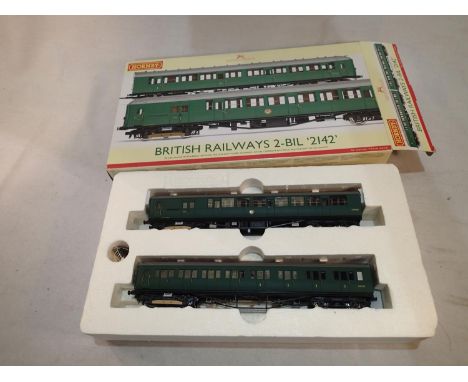 OO scale Hornby R3162A, 2-BIL set, B.R green, near mint, storage wear to box. UK P&amp;P Group 1 (£16+VAT for the first lot a