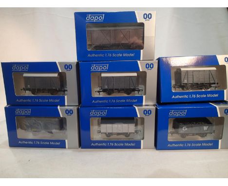 OO scale, seven Dapol LMS and GWR wagons, excellent condition, plain boxes. UK P&amp;P Group 1 (£16+VAT for the first lot and