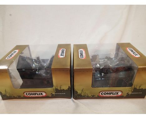 Two Bachmann Conflix cast buildings, PKCX6502 Ruined Village House, and PKCX6509 Ruined Villa, removable first floor, both as
