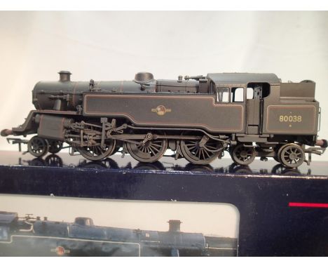 OO scale Bachmann 32-356, standard 4MT, 80038, black, late crest, weathered, near mint, box with wear. UK P&amp;P Group 1 (£1