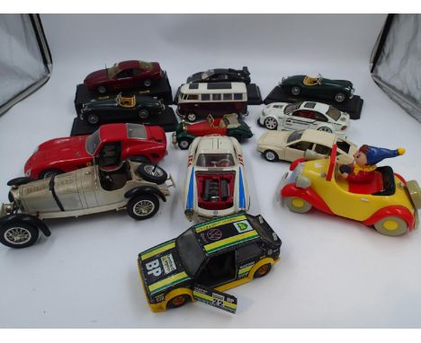 Fourteen unboxed 1/24 scale diecast models to include Bburago, Kentoys and Revell in playworn condition. UK P&amp;P Group 2 (