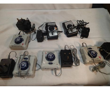 Six controllers with plug in transformers, four Bachmann and two Hornby. UK P&amp;P Group 1 (£16+VAT for the first lot and £2